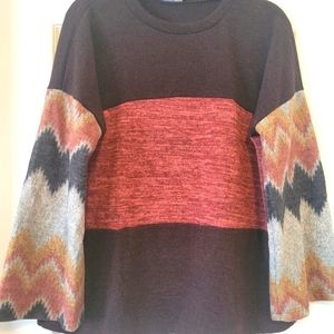 NWOT Rae Mode Chevron Sweater sz L